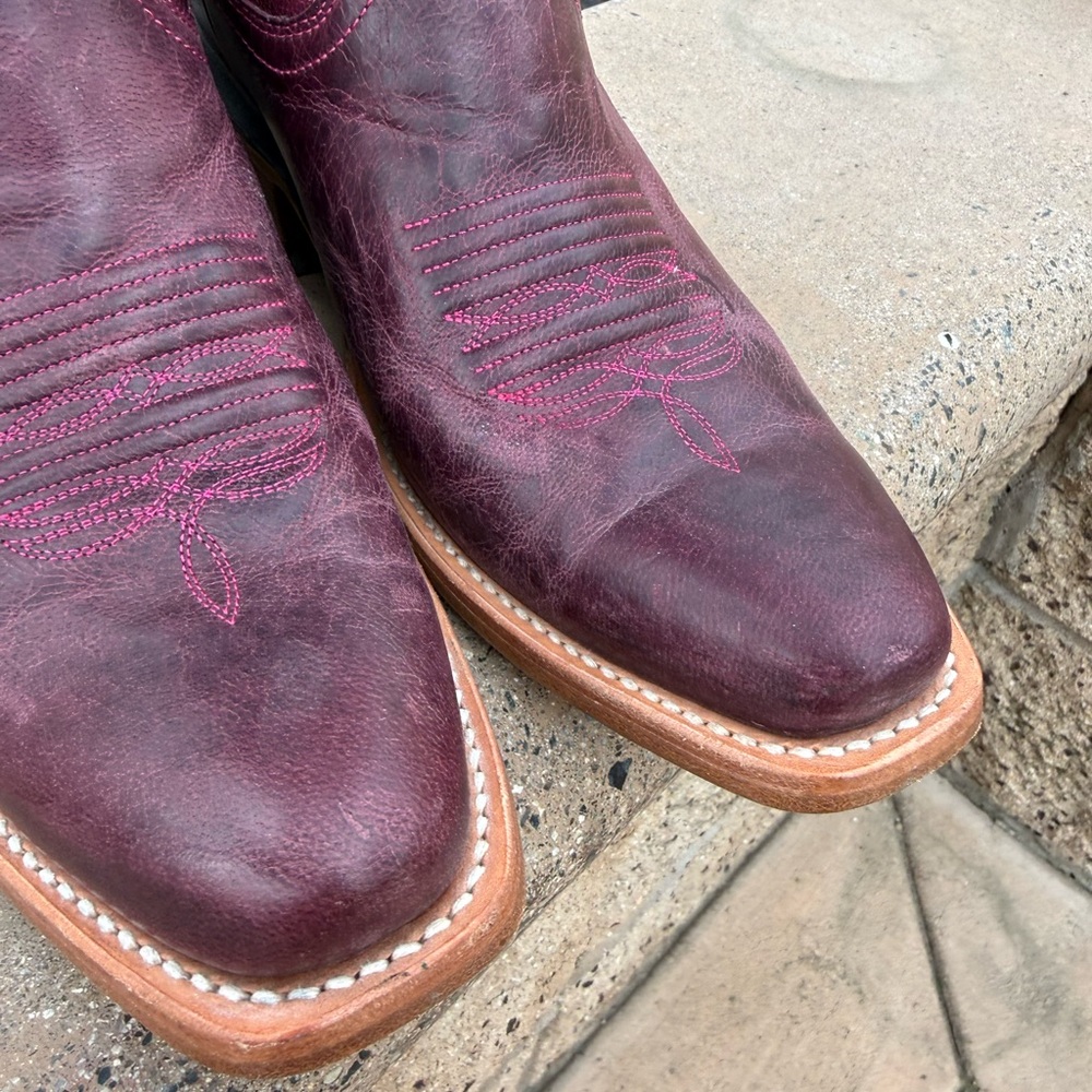Ariat Women's Magenta and Pink Embroidered Western Heeled Boots - Picture 5 of 11